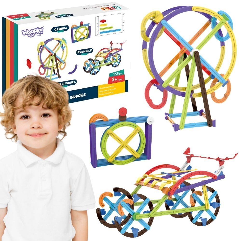 WOOPIE 3D edukacinės matematinės konstrukcinės kaladėlės 155 el. WOOPIE 3D edukacinės matematinės konstrukcinės kaladėlės 155 el.