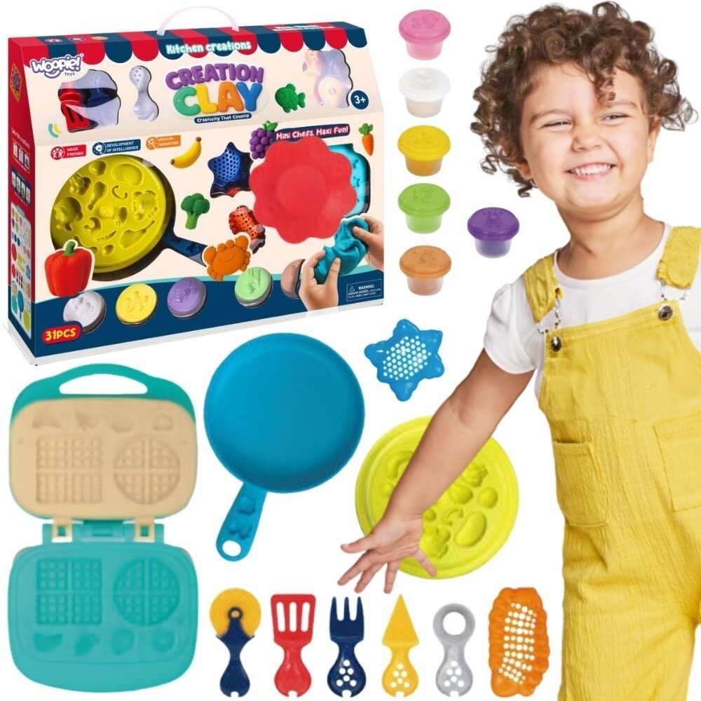 WOOPIE Plastilinas Vaflinė Virtuvė Rinkinys Priedai 39 el. WOOPIE Plastilinas Vaflinė Virtuvė Rinkinys Priedai 39 el.