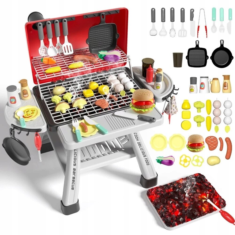 WOOPIE Interaktyvus lauko grilis Barbecue virtuvė su garų efektu LED XL rinkinys 41 el. WOOPIE Interaktyvus lauko grilis Barbecue virtuvė su garų efektu LED XL rinkinys 41 el.