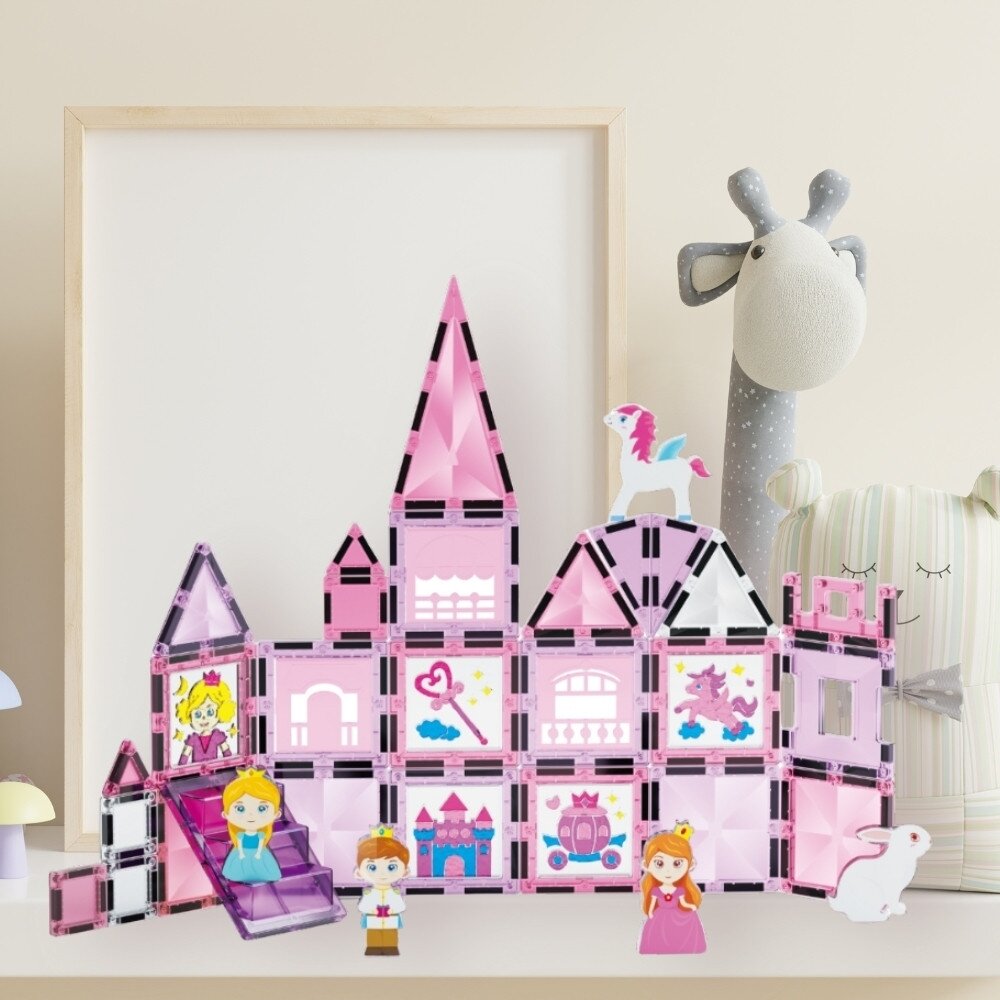 WOOPIE Magnetinių kaladėlių rinkinys Princesės pilis 50 vnt. 8