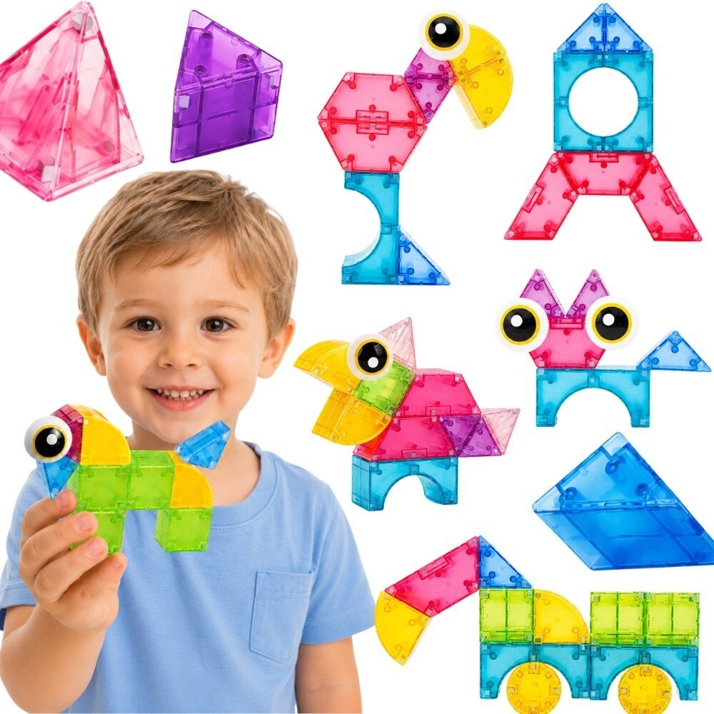 WOOPIE Magnetinės kaladėlės 21 el. M Block Kūrybinės Edukacinės Dovana 3D