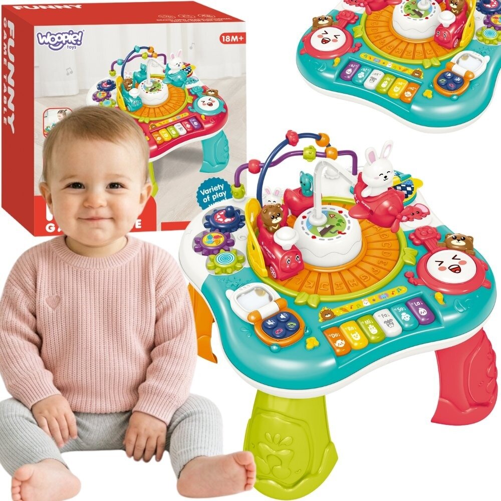 WOOPIE BABY Interaktyvus edukacinis staliukas 2in1 Pianinas Garsai