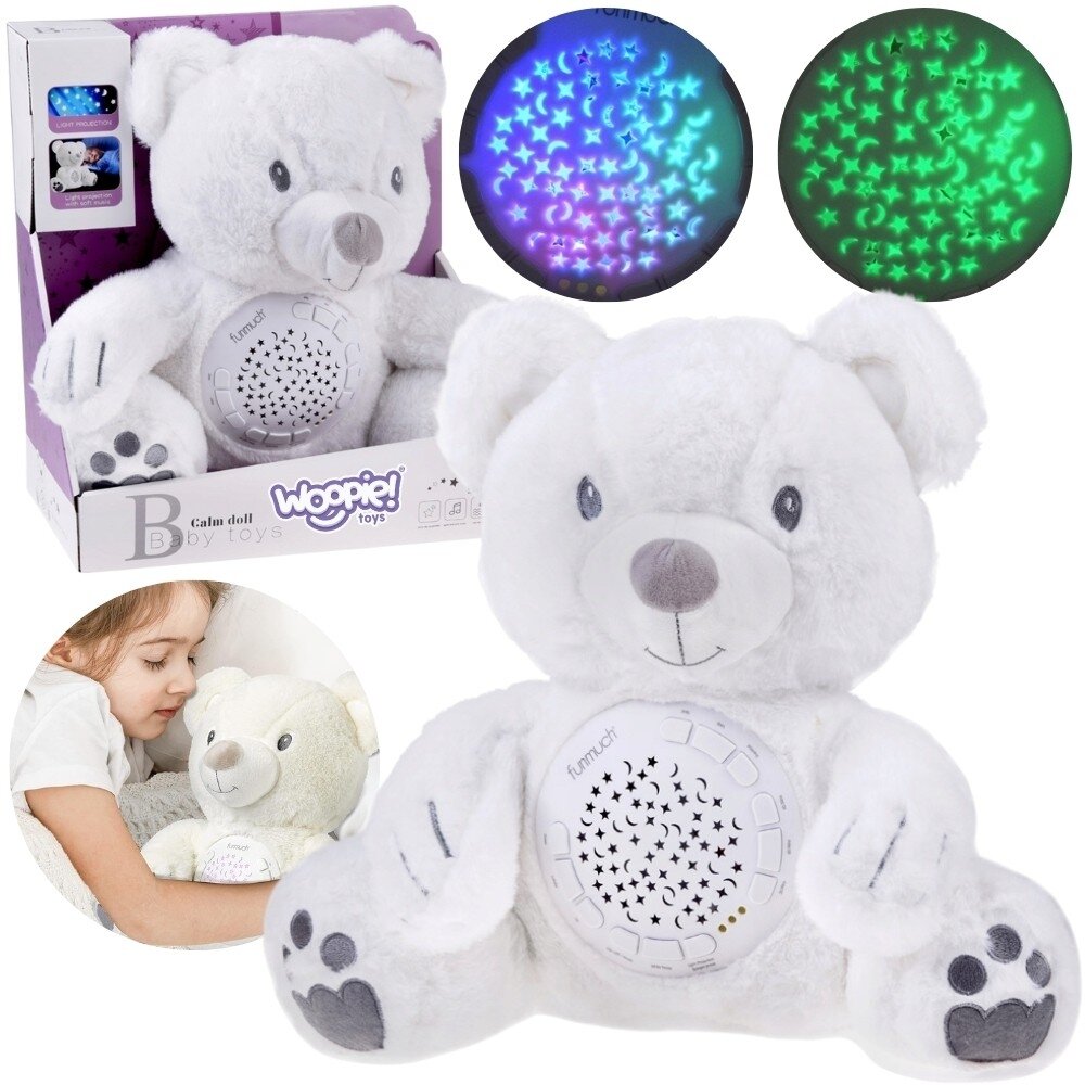 WOOPIE BABY minkštas žaislas meškiukas su projektoriumi, raminantis, 15 melodijų WOOPIE BABY minkštas žaislas meškiukas su projektoriumi, raminantis, 15 melodijų