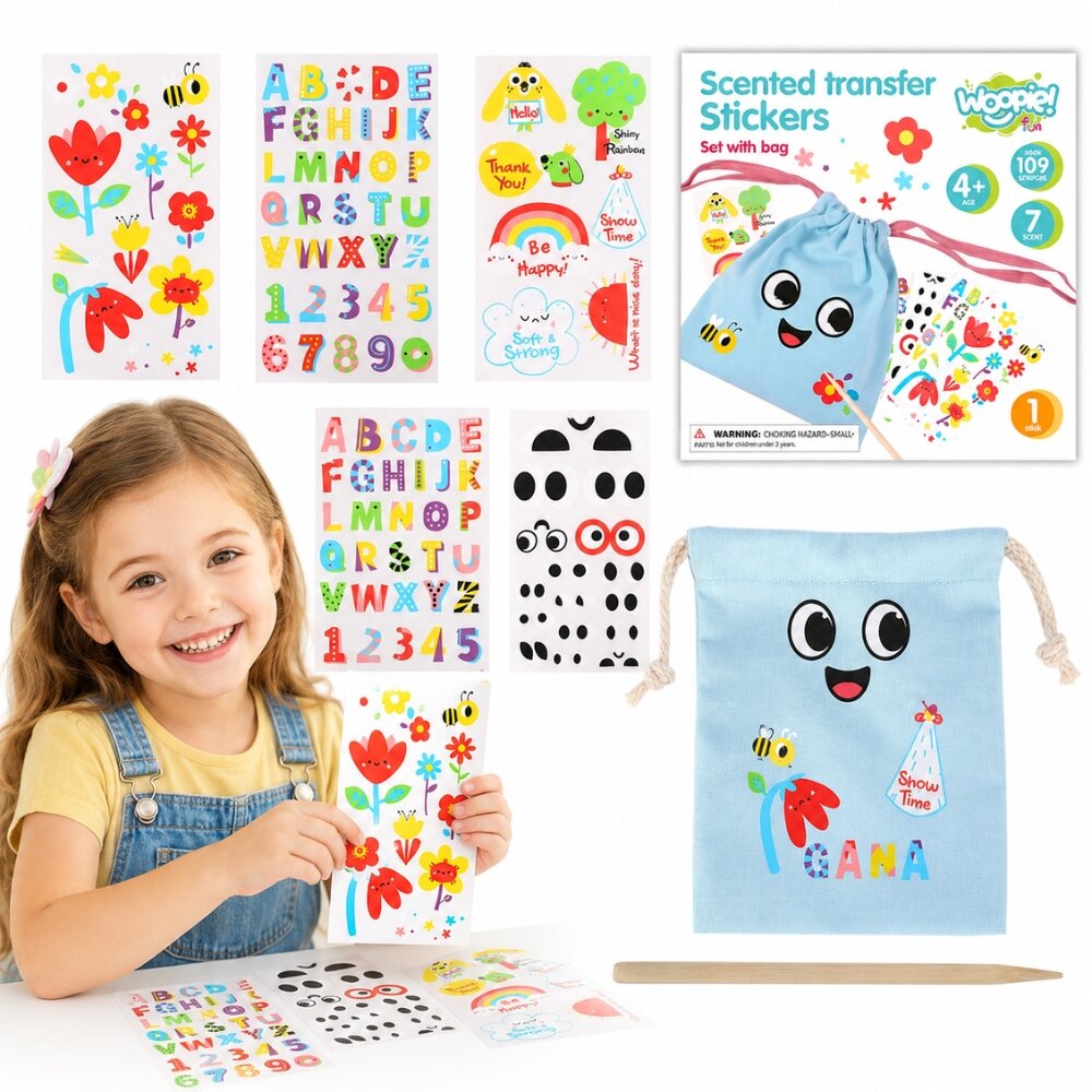WOOPIE ART&FUN Kūrybinis rinkinys Pasigamink rankinę Maišelio dekoravimas Vaiko vardas DIY