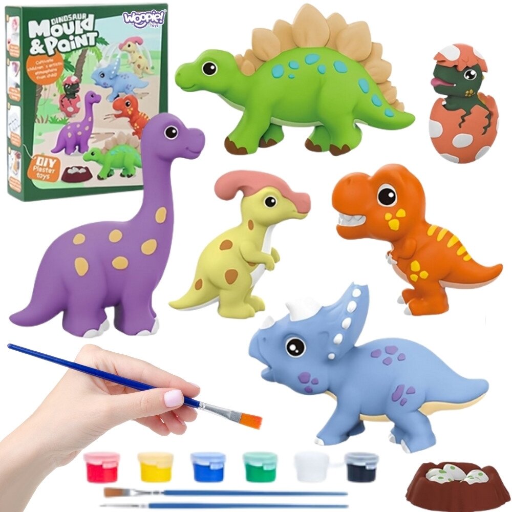 WOOPIE kūrybinis rinkinys su dažais DIY pasigamink gipso liejinius, figūrėles ir nudažyk – dinozaurų rinkinys WOOPIE kūrybinis rinkinys su dažais DIY pasigamink gipso liejinius, figūrėles ir nudažyk – dinozaurų rinkinys