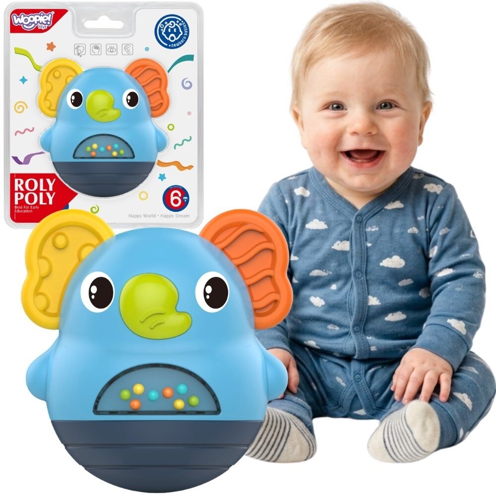 WOOPIE BABY Vaikiška vėduoklė-drambliukas barškutis sensorinis interaktyvus 6 mėn.+