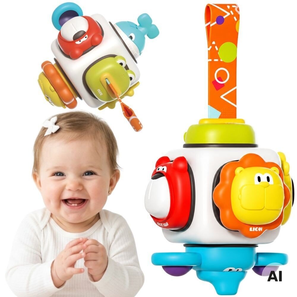 WOOPIE BABY Sensorinis kubas 6w1 - Gyvūnėliai