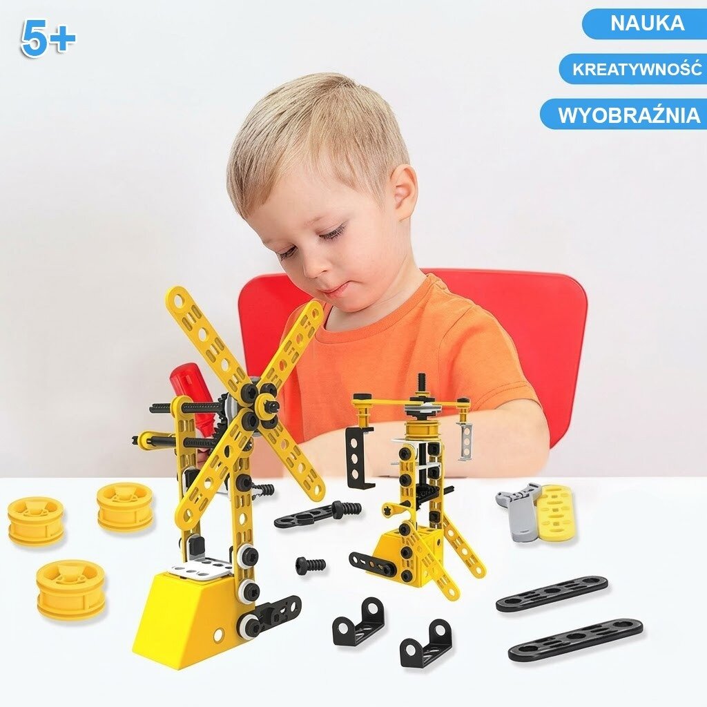 WOOPIE transporto priemonių 8in1 konstrukcinis rinkinys STEAM kaladėlės 6