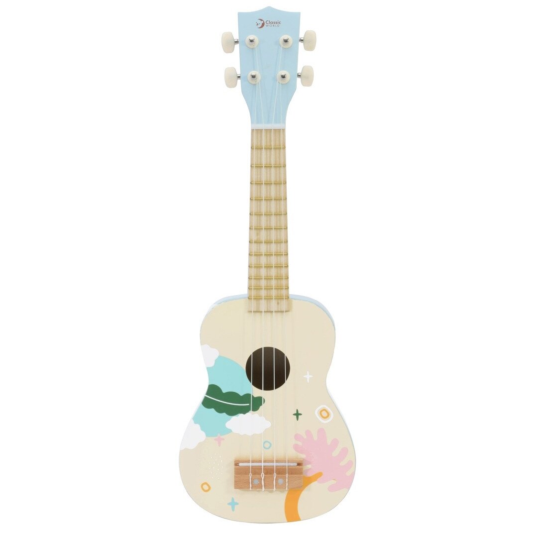 CLASSIC WORLD Medinė ukulelė gitara vaikams, mėlyna 9 CLASSIC WORLD Medinė ukulelė gitara vaikams, mėlyna 9