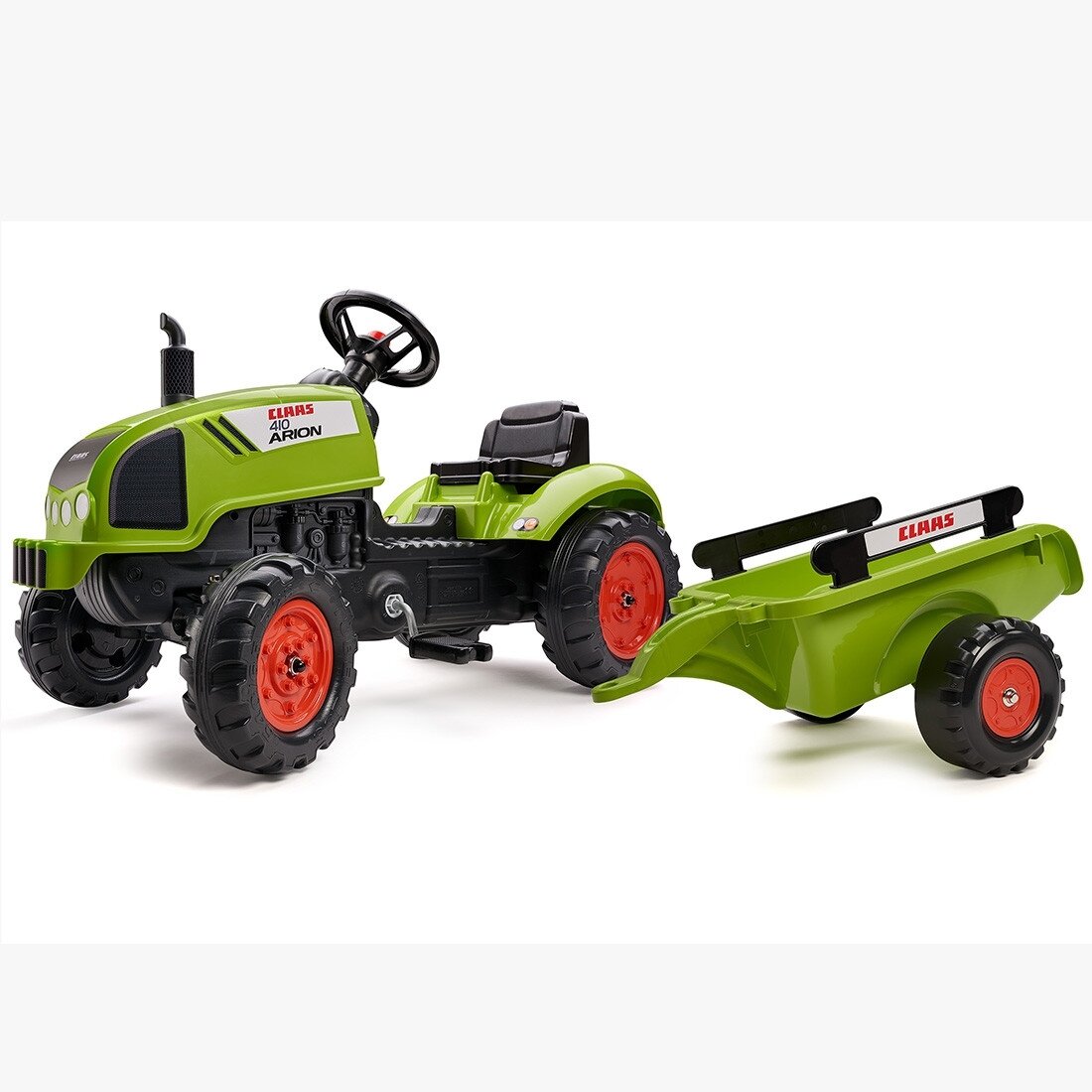 FALK Claas žalias pedalinis traktoriukas su signalu ir priekaba 2–5 m. 7