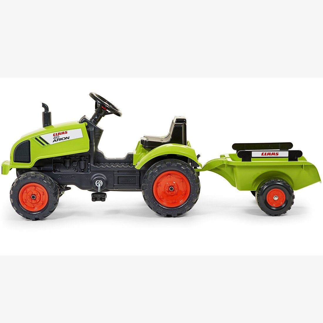 FALK Claas žalias pedalinis traktoriukas su signalu ir priekaba 2–5 m. 8