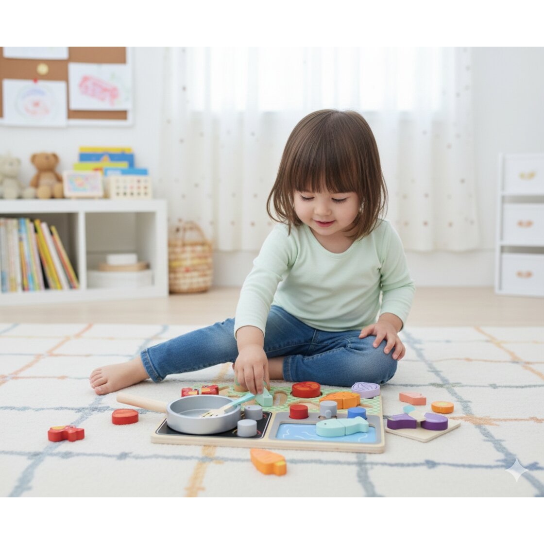 TOOKY TOY Medinė virtuvėlė su priedais – mažojo virėjo rinkinys 1