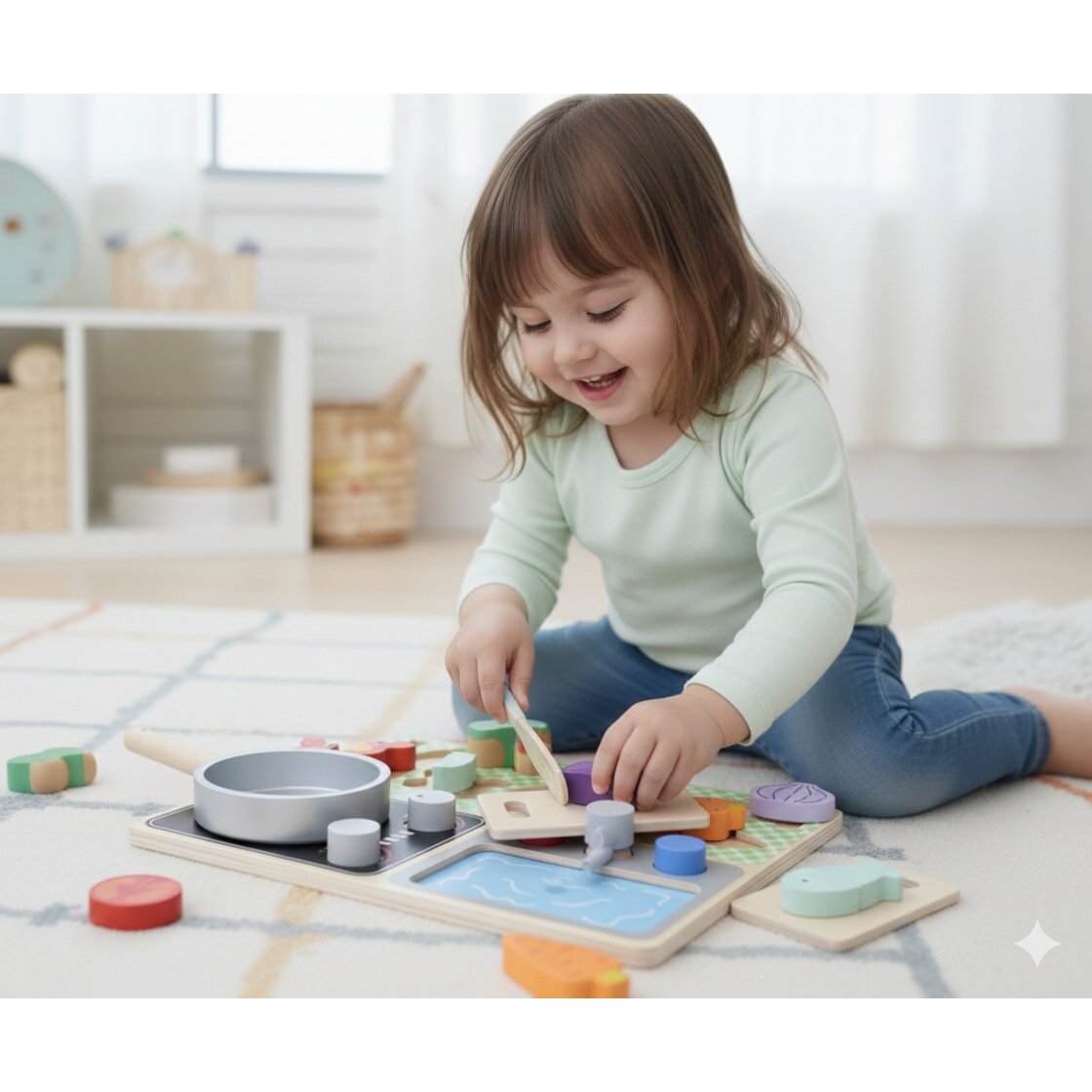 TOOKY TOY Medinė virtuvėlė su priedais – mažojo virėjo rinkinys 2