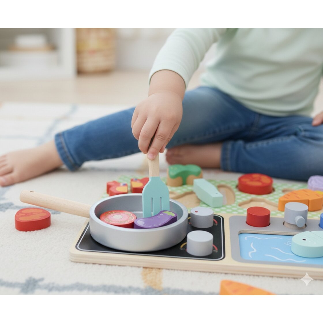 TOOKY TOY Medinė virtuvėlė su priedais – mažojo virėjo rinkinys 4 TOOKY TOY Medinė virtuvėlė su priedais – mažojo virėjo rinkinys 4