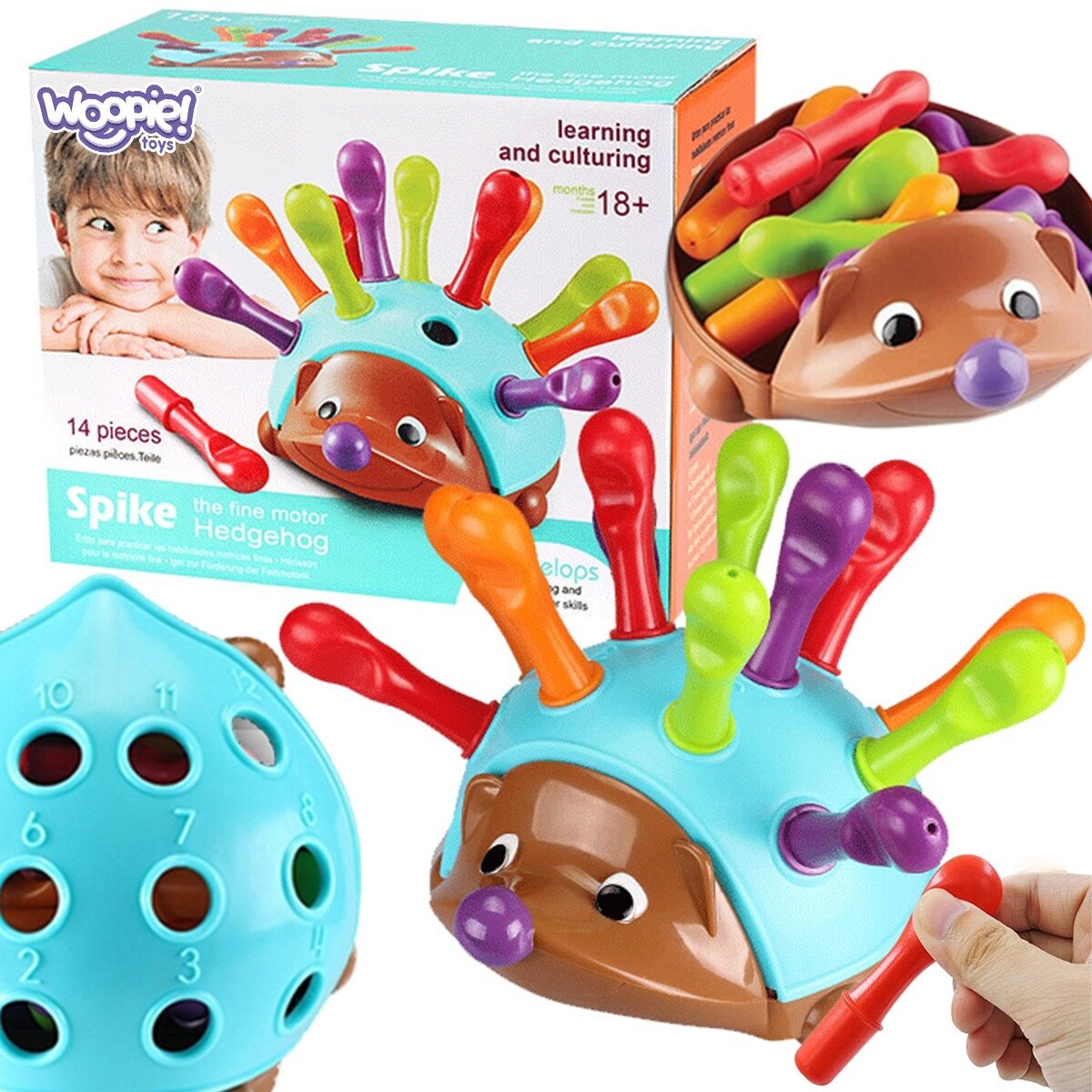WOOPIE Lavinamasis žaidimas Ežiukas Sorteris Montessori Skaičių ir Spalvų Mokymasis 4in1 WOOPIE Lavinamasis žaidimas Ežiukas Sorteris Montessori Skaičių ir Spalvų Mokymasis 4in1