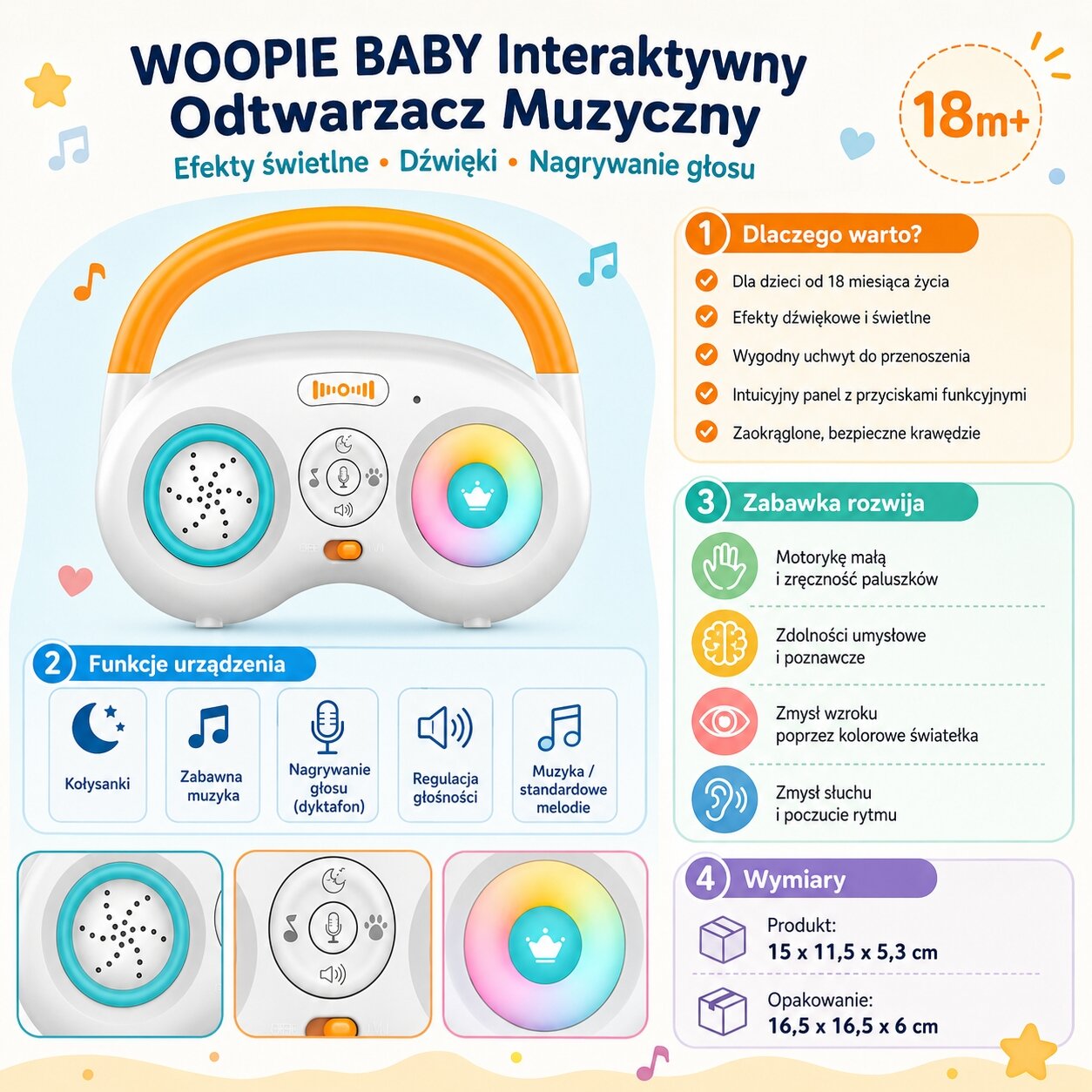 WOOPIE BABY Interaktyvus muzikos grotuvas 2