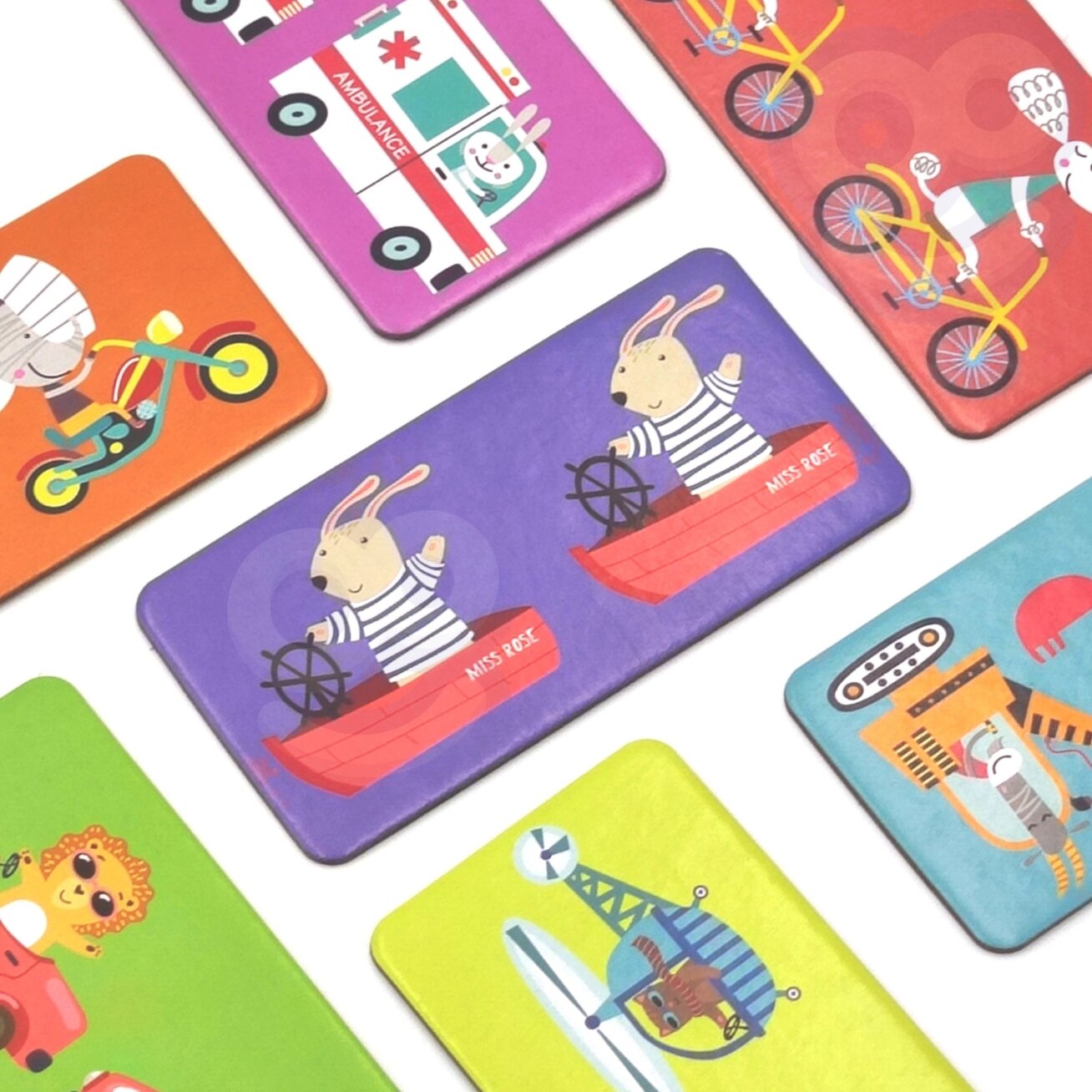 WOOPIE edukacinis žaidimas Transportas Gyvūnai Puzzle Domino Montessori 13
