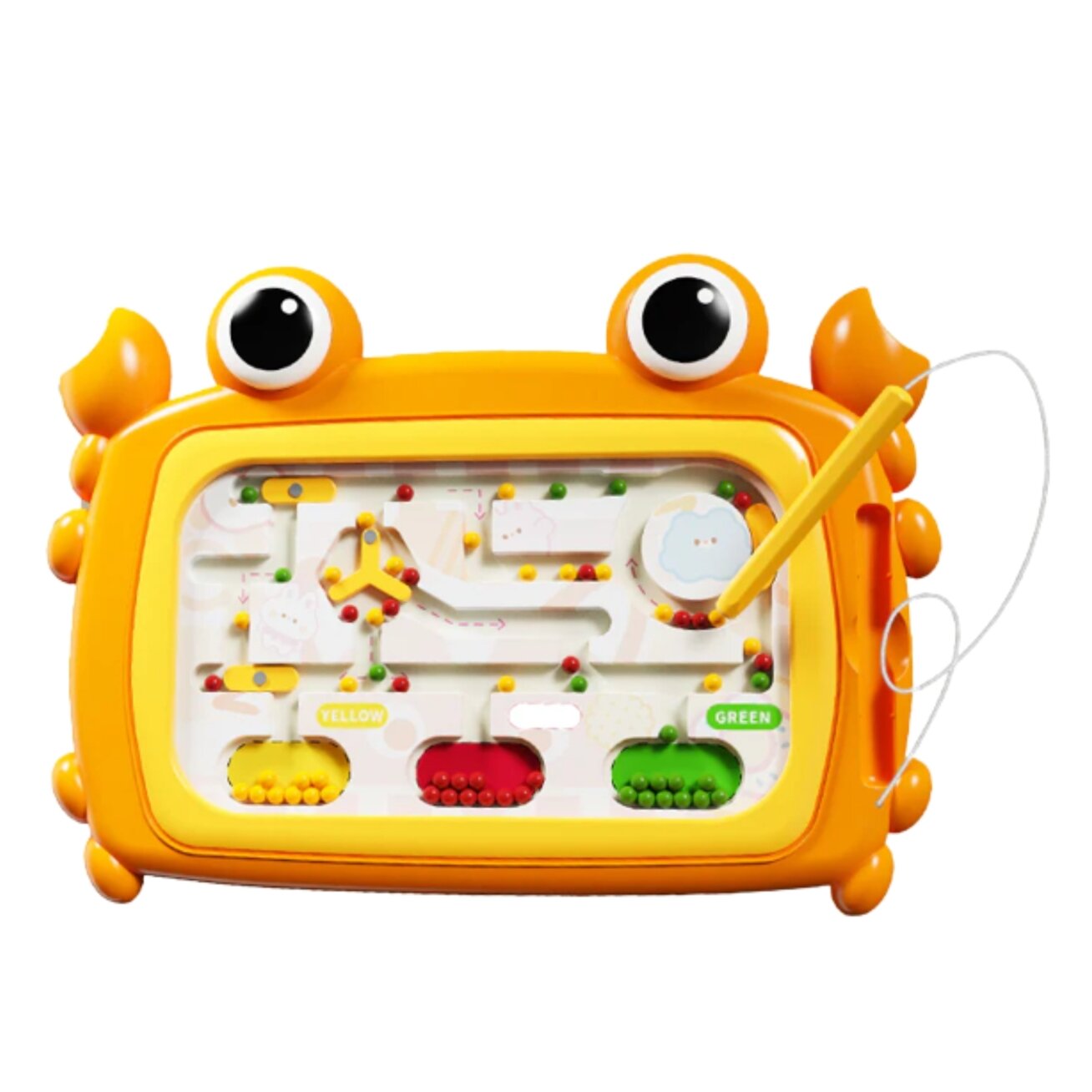 WOOPIE Montessori magnetinė lenta Labirintas Krabas Oranžinė