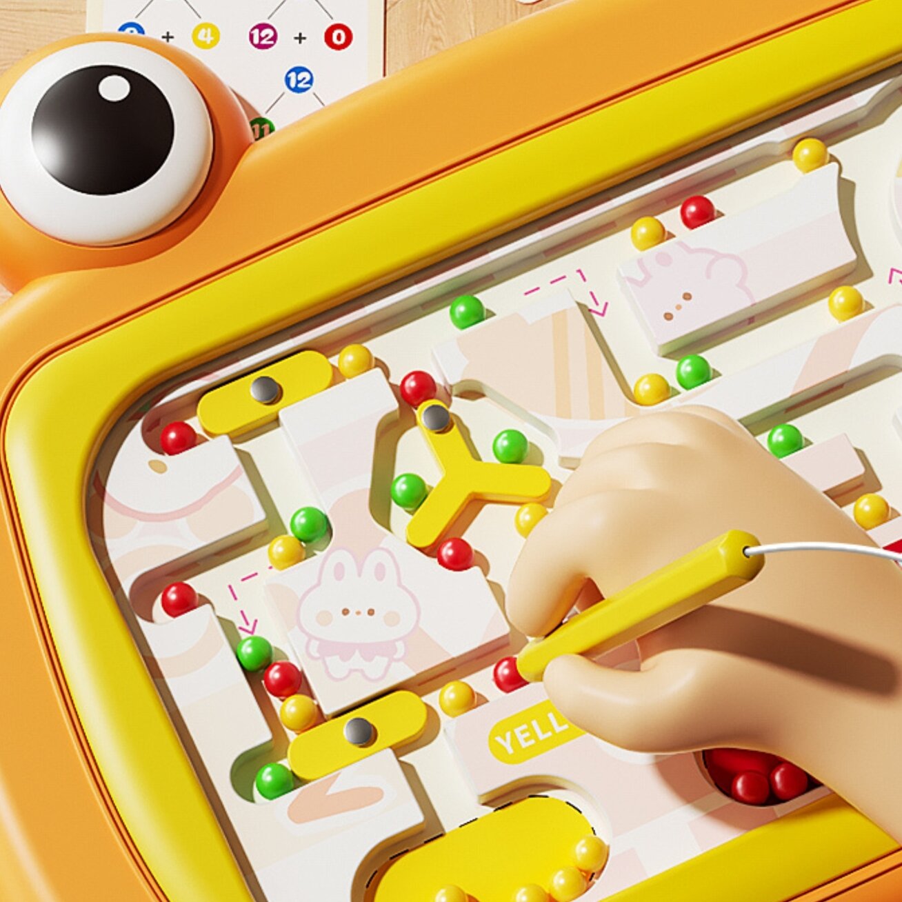 WOOPIE Montessori magnetinė lenta Labirintas Krabas Oranžinė 2 WOOPIE Montessori magnetinė lenta Labirintas Krabas Oranžinė 2
