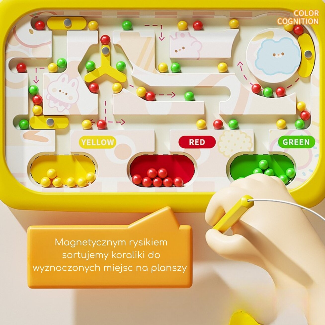 WOOPIE Montessori magnetinė lenta Labirintas Krabas Oranžinė 3