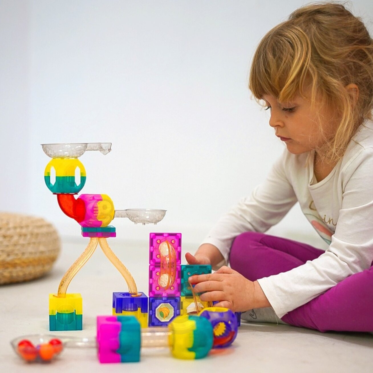 WOOPIE Magnetinės kaladėlės Kamuoliukų trasos rinkinys 89 el. 1 WOOPIE Magnetinės kaladėlės Kamuoliukų trasos rinkinys 89 el. 1