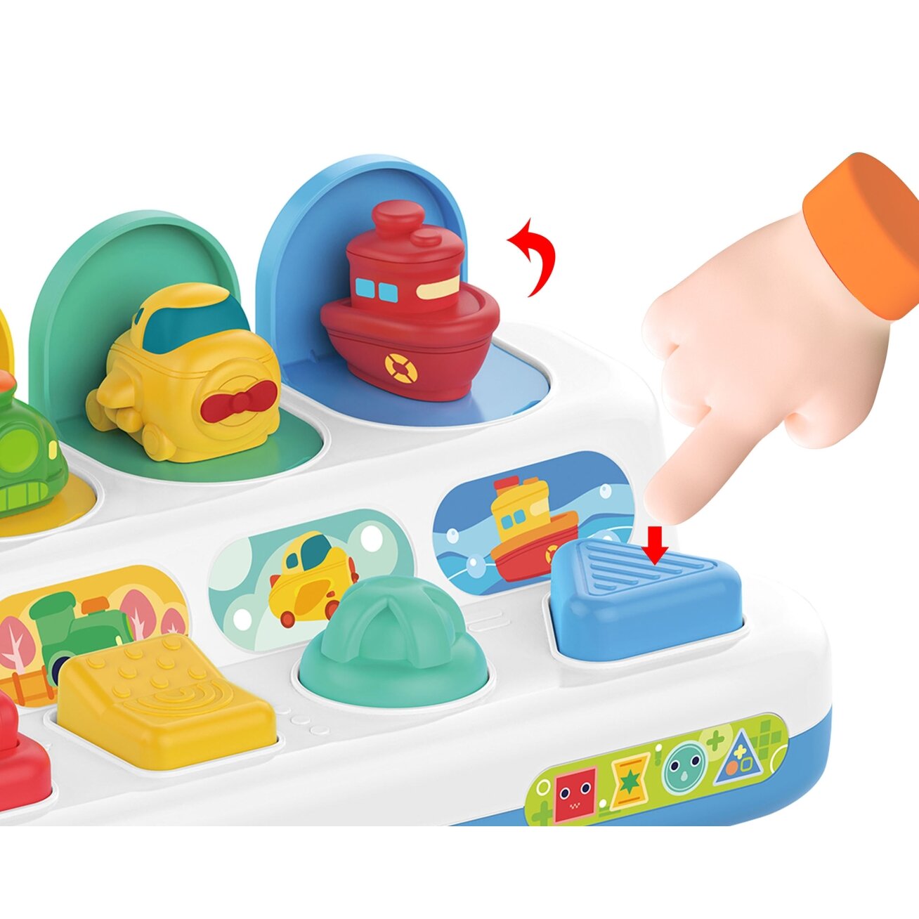WOOPIE BABY edukacinis žaislas iššokantys transporto priemonės POP-UP 5
