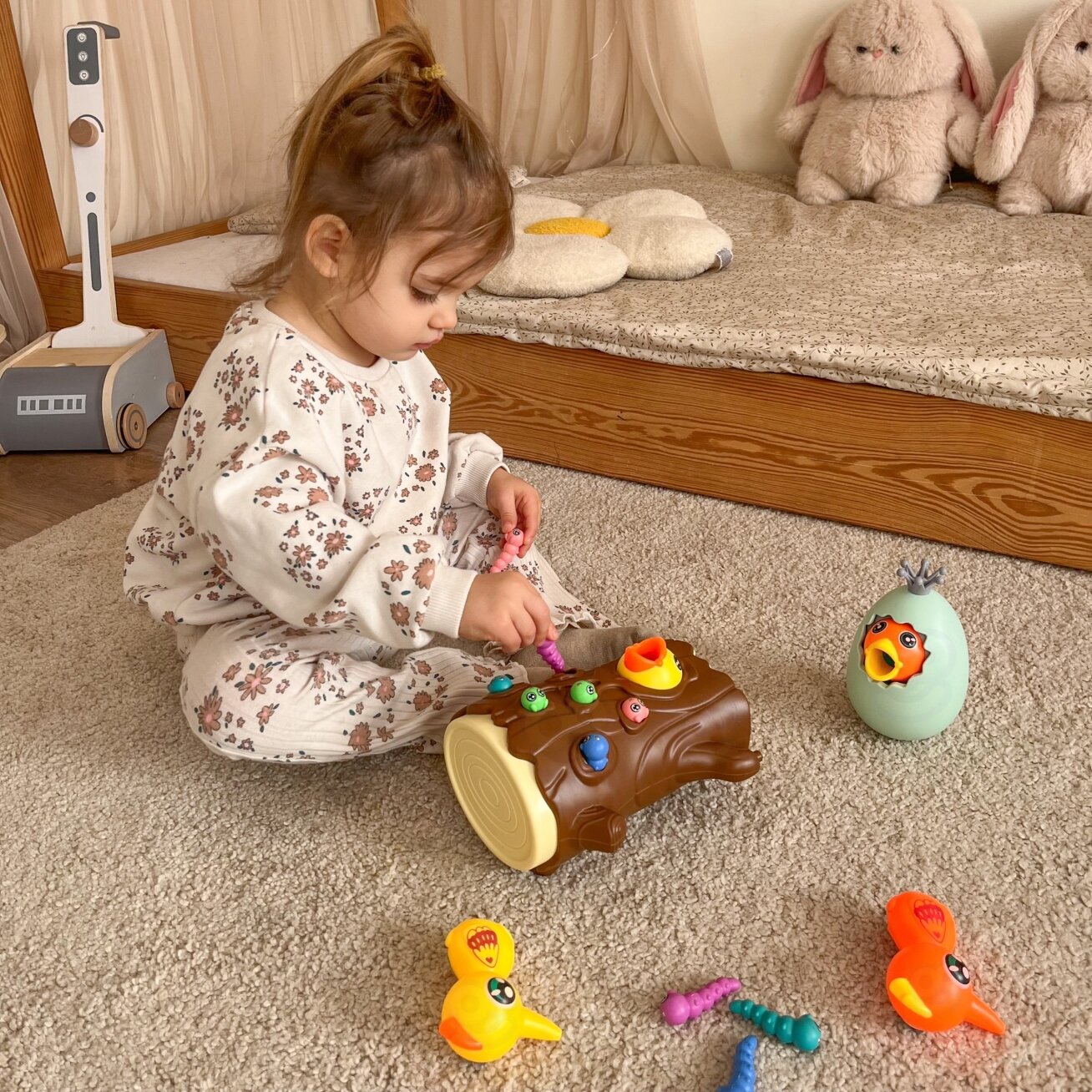 WOOPIE Vikrumo žaidimas Pagauk kirmėlę + vaikiška taupyklė Vanka-vstanka kiaušinis 3