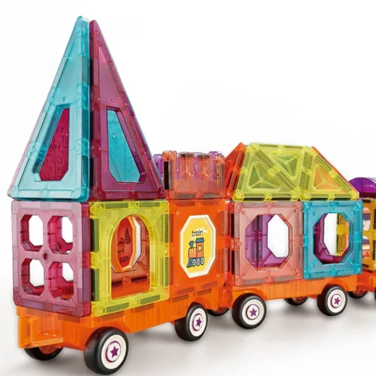 WOOPIE 3D magnetinės kaladėlės, traukinio rinkinys 71 el. 9 WOOPIE 3D magnetinės kaladėlės, traukinio rinkinys 71 el. 9