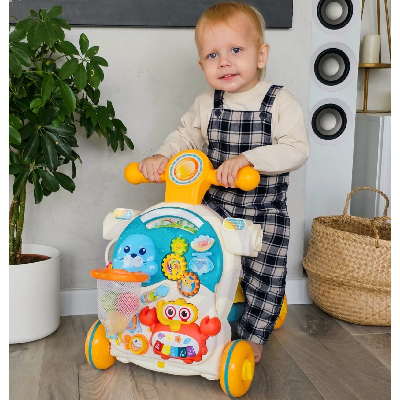 WOOPIE BABY Stumdukas Vaikštynė Edukacinis staliukas Paspirtukas Važinėjamas žaislas 4in1 4