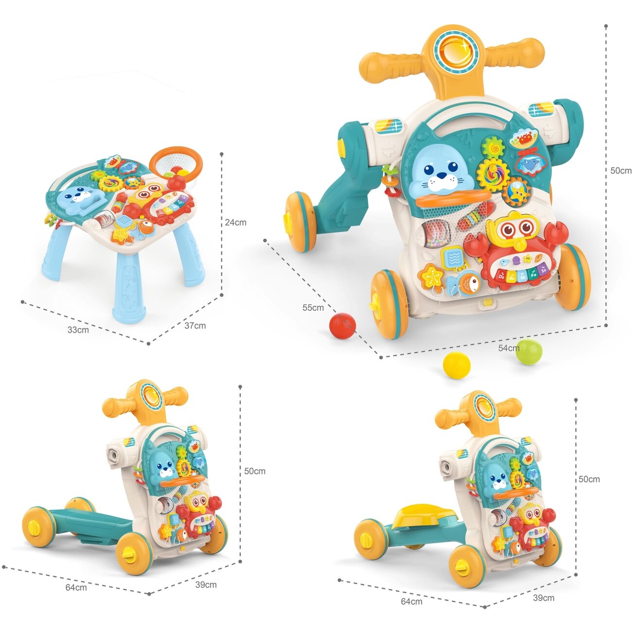 WOOPIE BABY Stumdukas Vaikštynė Edukacinis staliukas Paspirtukas Važinėjamas žaislas 4in1 6 WOOPIE BABY Stumdukas Vaikštynė Edukacinis staliukas Paspirtukas Važinėjamas žaislas 4in1 6