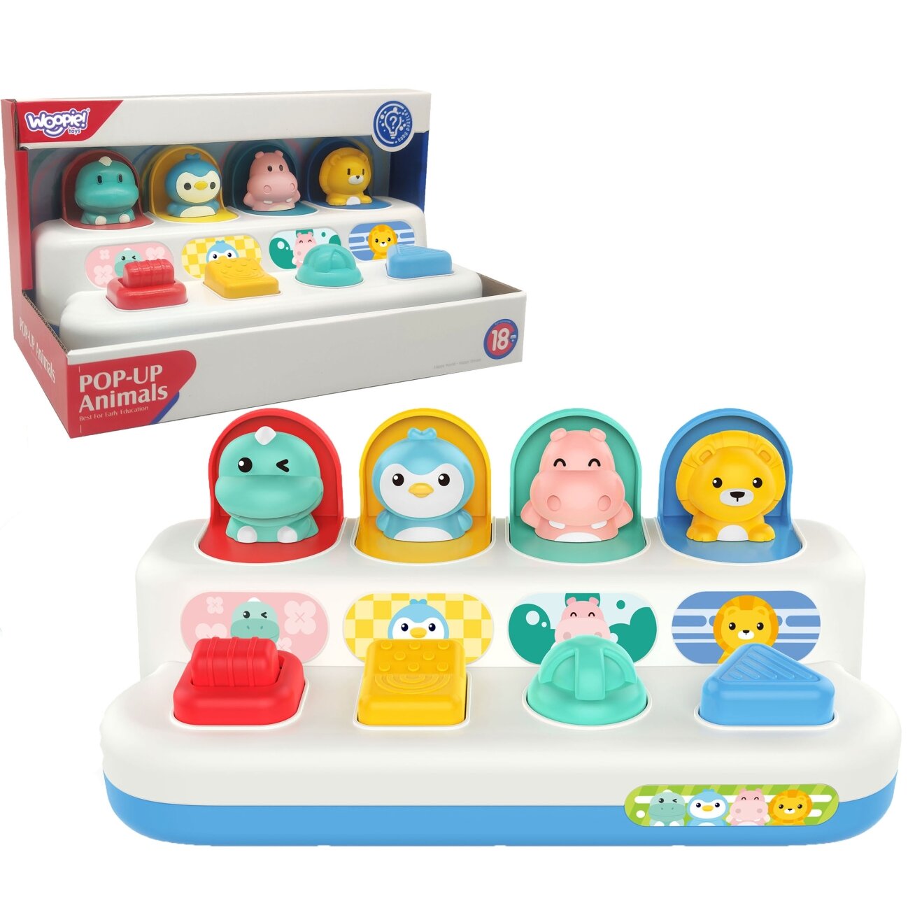 WOOPIE BABY edukacinis žaislas Iššokantys gyvūnėliai POP-UP WOOPIE BABY edukacinis žaislas Iššokantys gyvūnėliai POP-UP