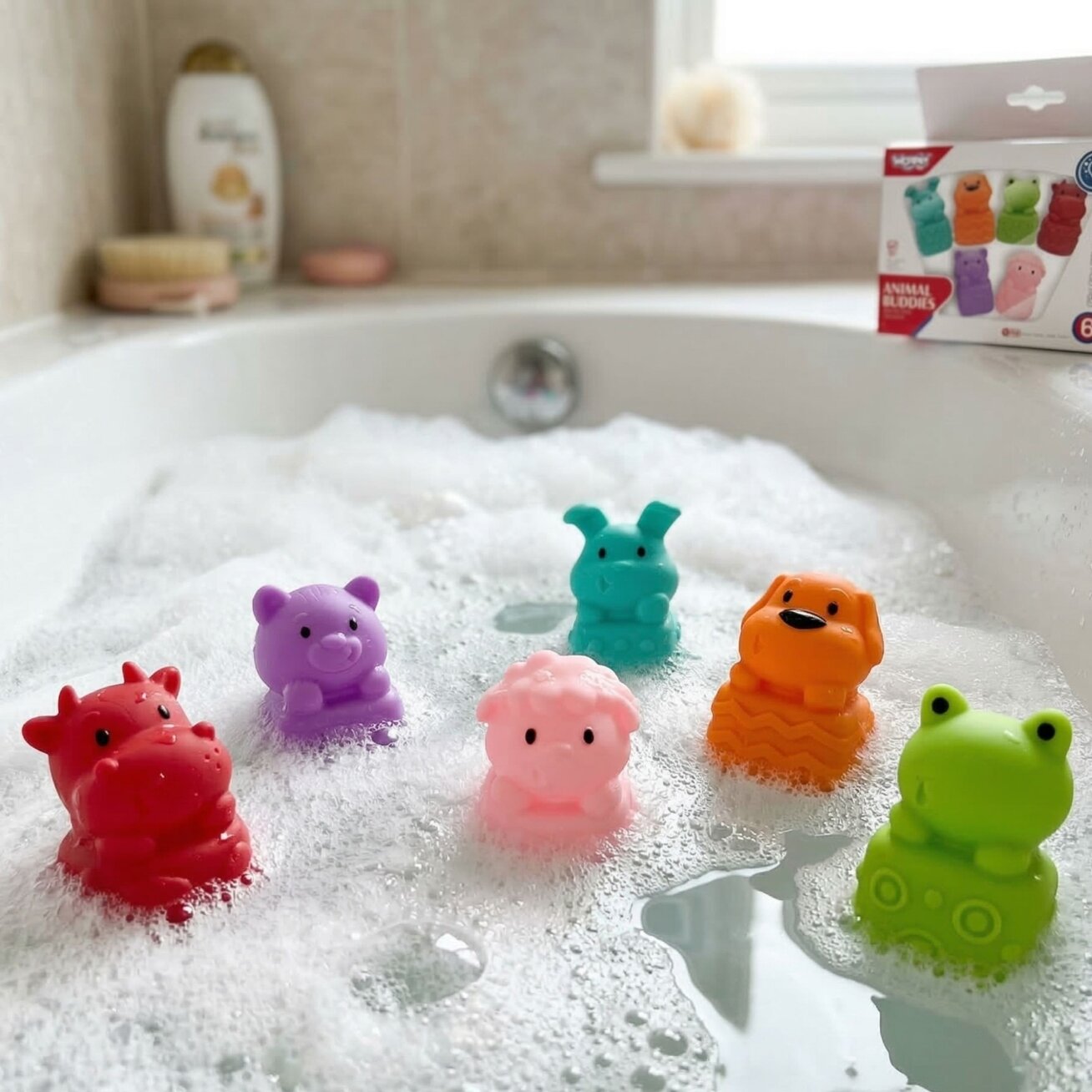 WOOPIE BABY Sensoriniai minkšti gyvūnėliai rinkinys 6 vnt. 1 WOOPIE BABY Sensoriniai minkšti gyvūnėliai rinkinys 6 vnt. 1