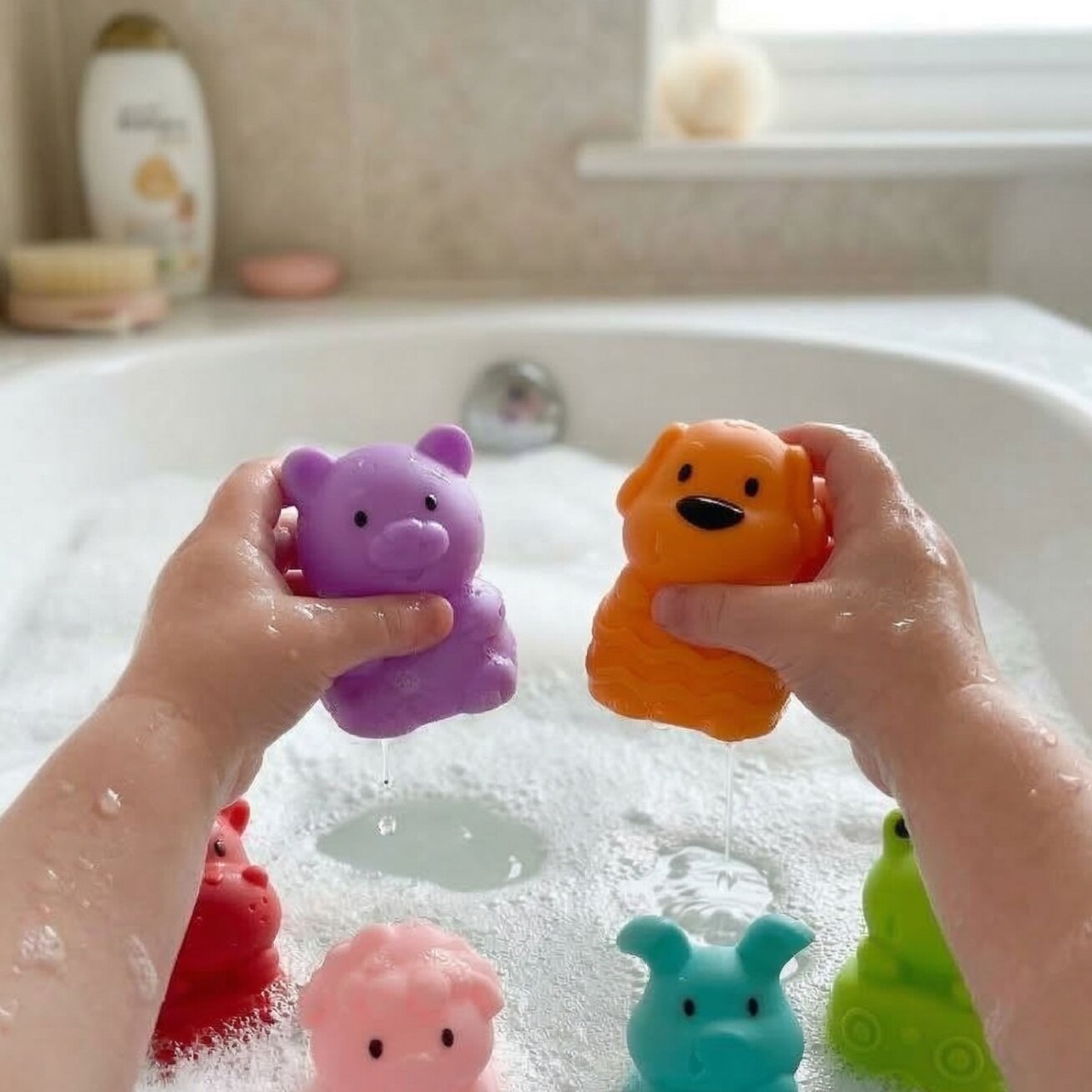 WOOPIE BABY Sensoriniai minkšti gyvūnėliai rinkinys 6 vnt. 3