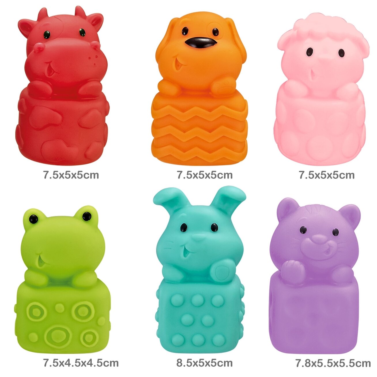 WOOPIE BABY Sensoriniai minkšti gyvūnėliai rinkinys 6 vnt. 4