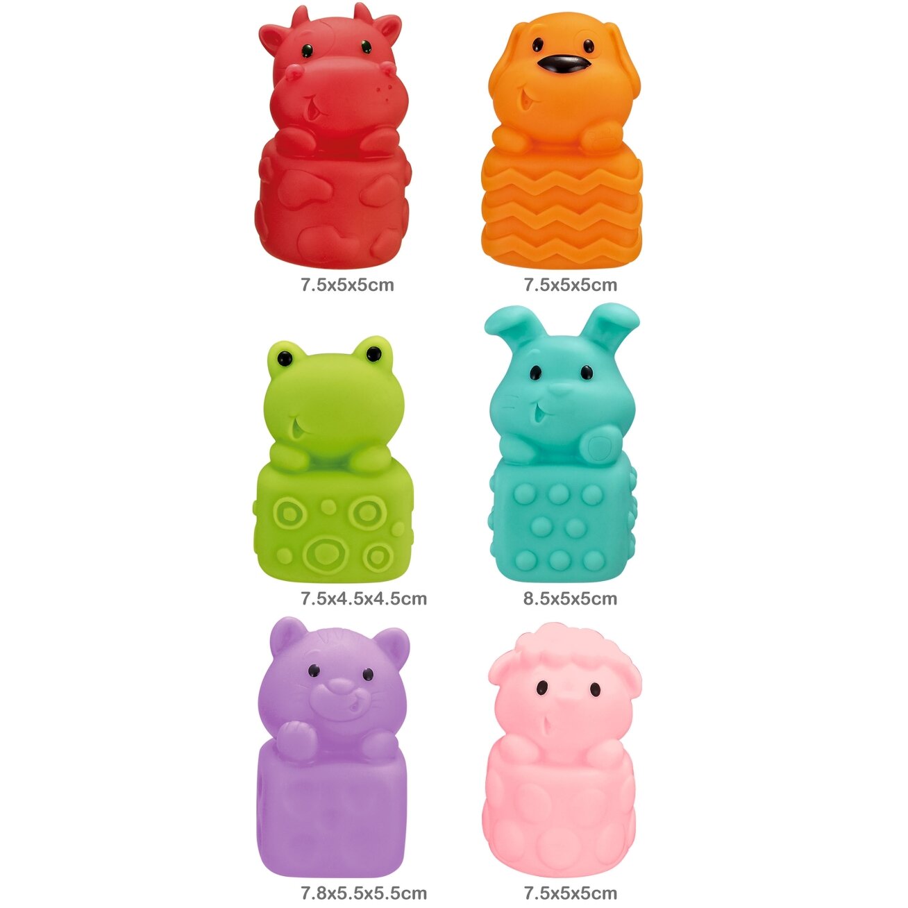 WOOPIE BABY Sensoriniai minkšti gyvūnėliai rinkinys 6 vnt. 5 WOOPIE BABY Sensoriniai minkšti gyvūnėliai rinkinys 6 vnt. 5