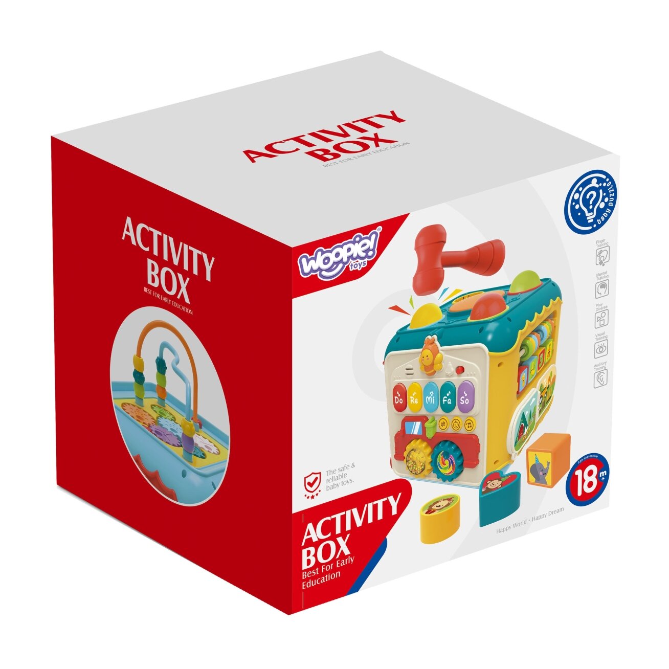 WOOPIE BABY Daugiafunkcis Montessori veiklos kubas 6in1 – 18 mėn.+ 7 WOOPIE BABY Daugiafunkcis Montessori veiklos kubas 6in1 – 18 mėn.+ 7