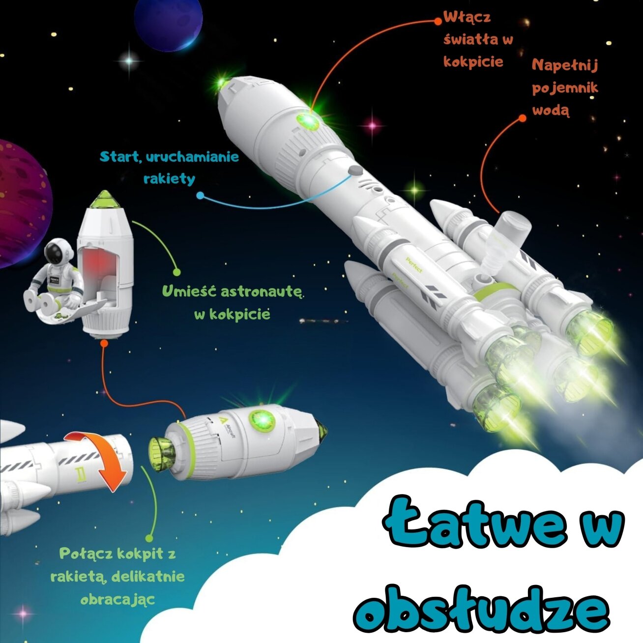 WOOPIE Interaktyvi kosminė raketa Space Set 6