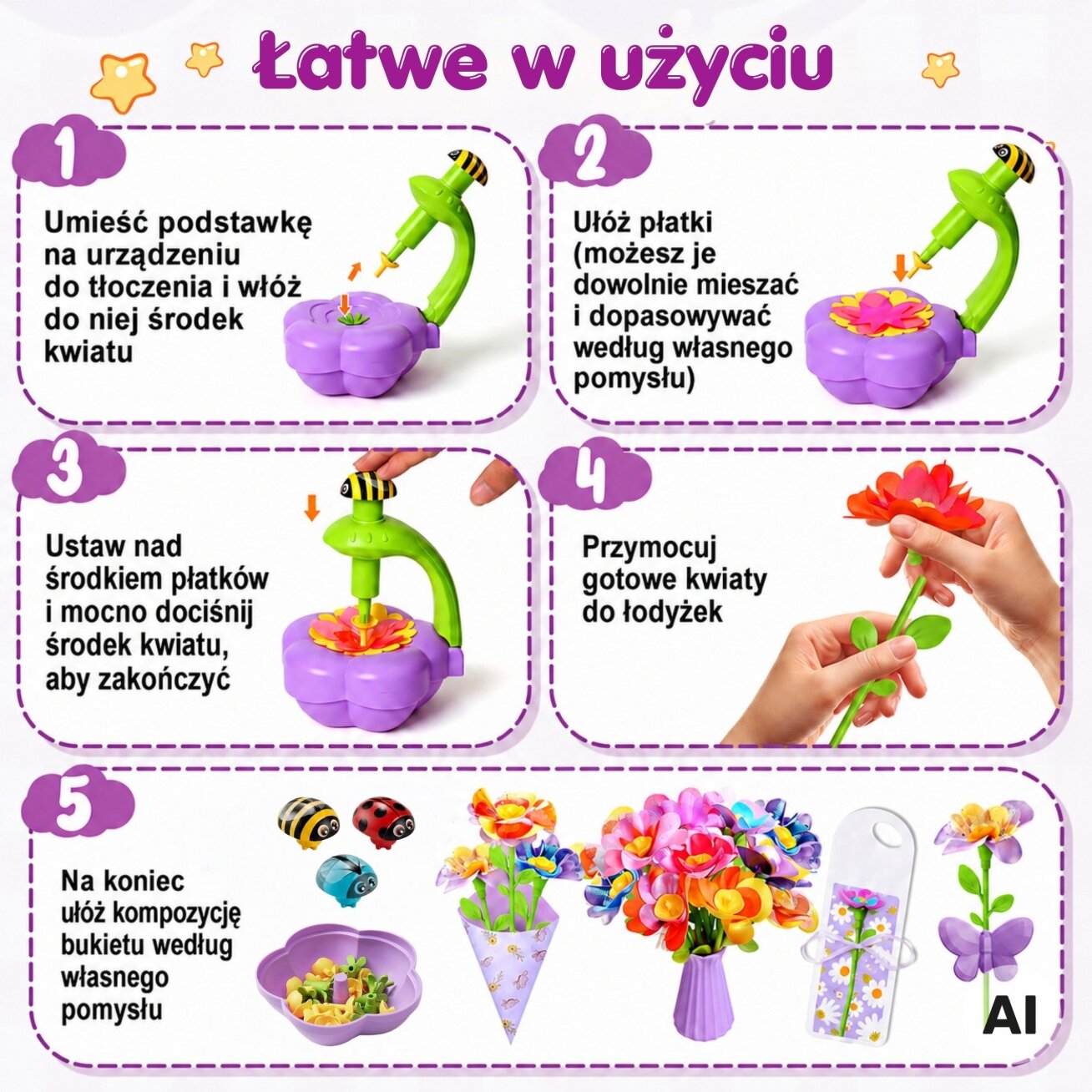 WOOPIE „Pasidaryk pats“ gėlių puokščių kūrimo rinkinys su aparatėliu 3
