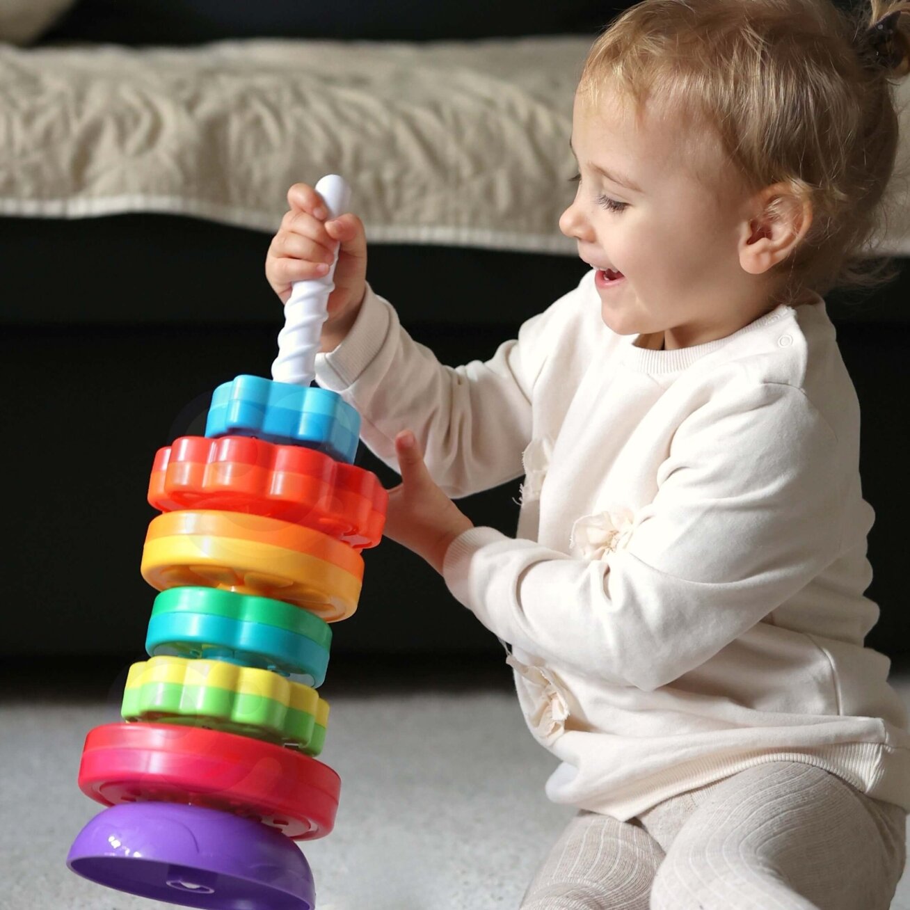 WOOPIE BABY Edukacinė piramidė Sukama bokšto formos Žvėreliai 2