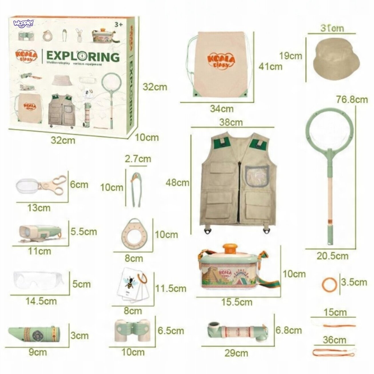WOOPIE Discovery Mažojo tyrinėtojo rinkinys: žiūronai, kompasas, tinklas vabzdžiams ir drugeliams, žibintuvėlis 11 WOOPIE Discovery Mažojo tyrinėtojo rinkinys: žiūronai, kompasas, tinklas vabzdžiams ir drugeliams, žibintuvėlis 11