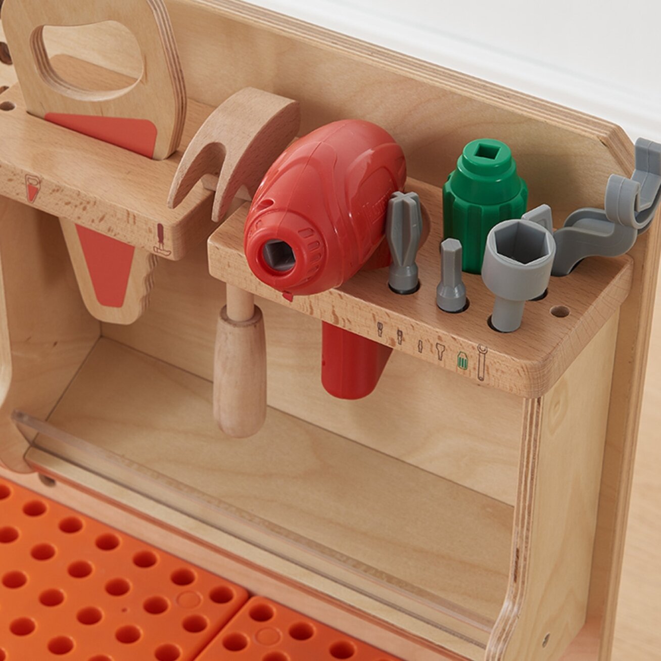 MASTERKIDZ Medinis Montessori STEM darbastalis su įrankiais + priedai 6