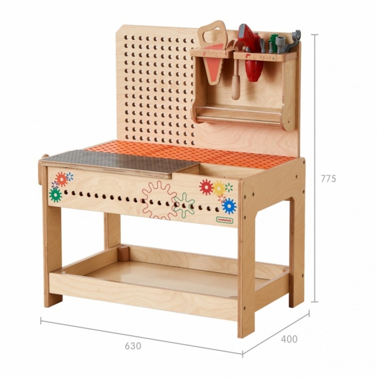 MASTERKIDZ Medinis Montessori STEM darbastalis su įrankiais + priedai 7