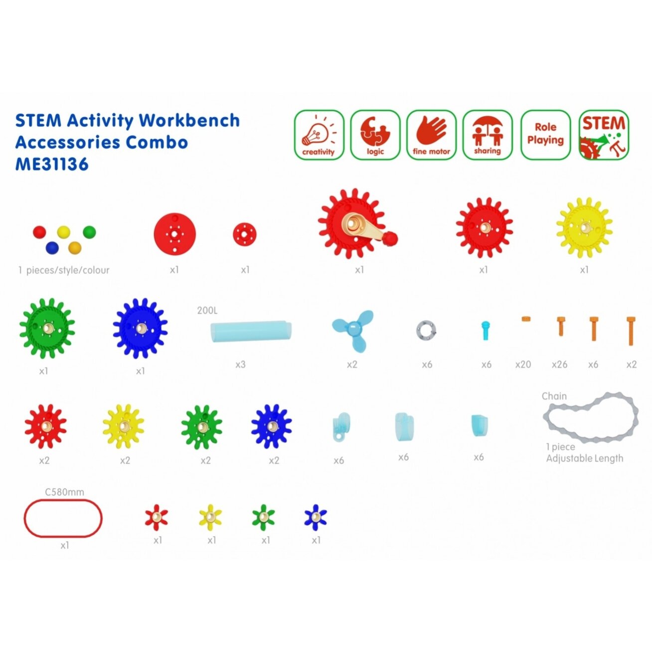 MASTERKIDZ Medinis Montessori STEM darbastalis su įrankiais + priedai 8 MASTERKIDZ Medinis Montessori STEM darbastalis su įrankiais + priedai 8