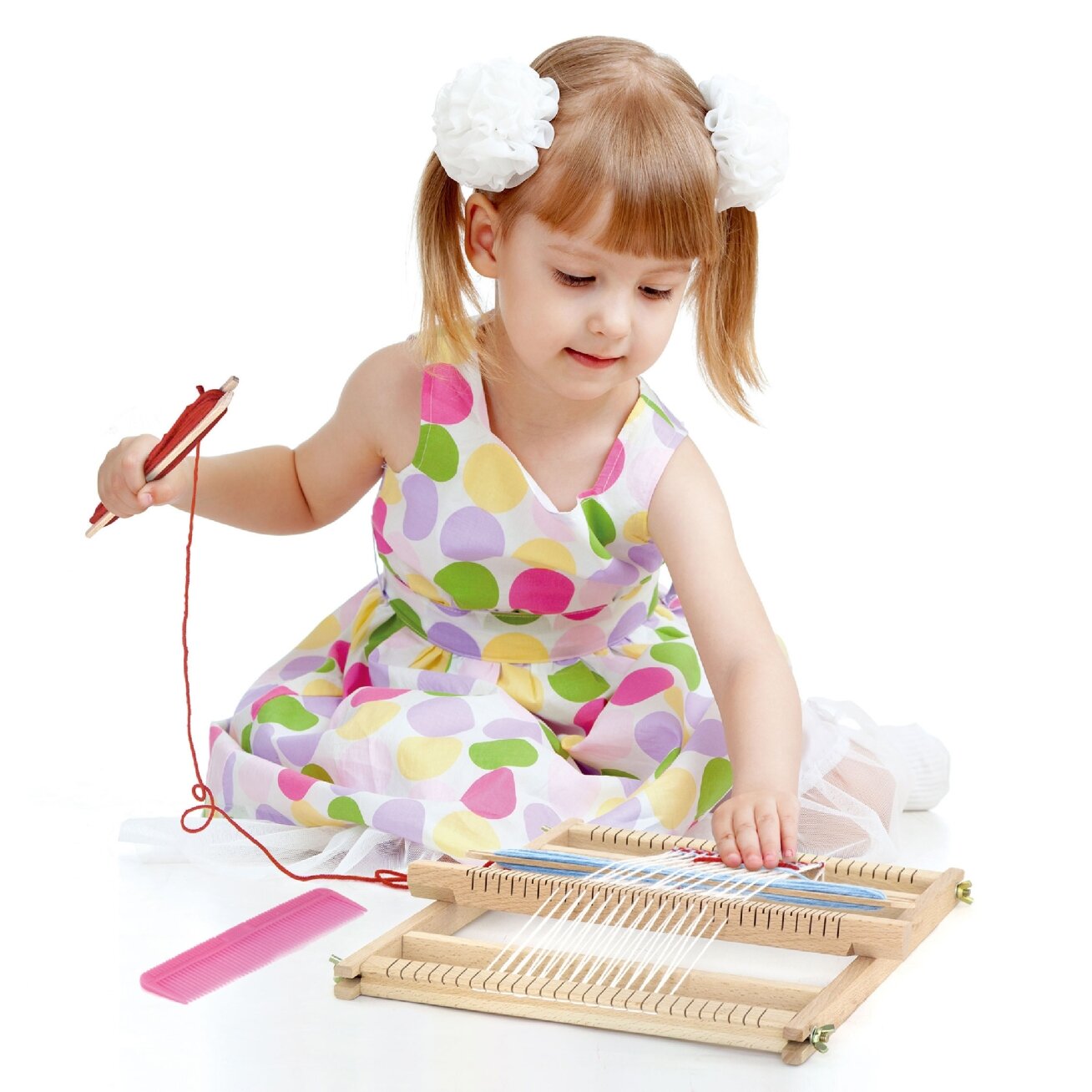 VIGA medinės staklės – audimo dirbtuvės, Montessori audimo rinkinys 2 VIGA medinės staklės – audimo dirbtuvės, Montessori audimo rinkinys 2