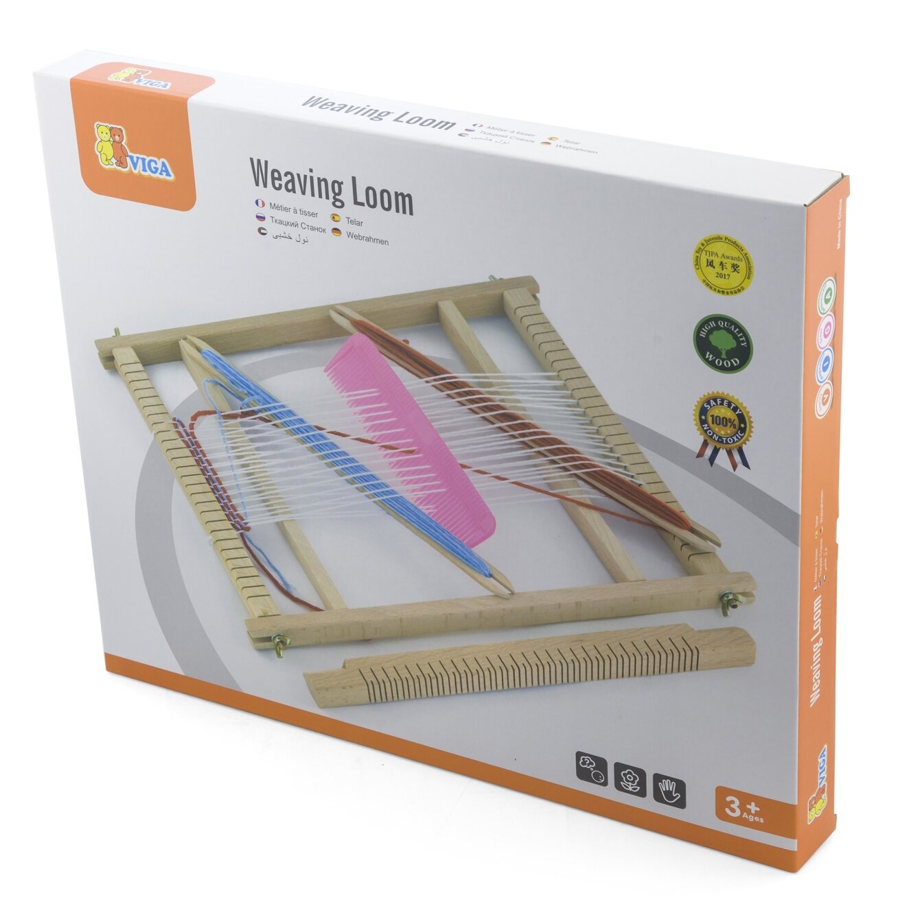VIGA medinės staklės – audimo dirbtuvės, Montessori audimo rinkinys 7 VIGA medinės staklės – audimo dirbtuvės, Montessori audimo rinkinys 7