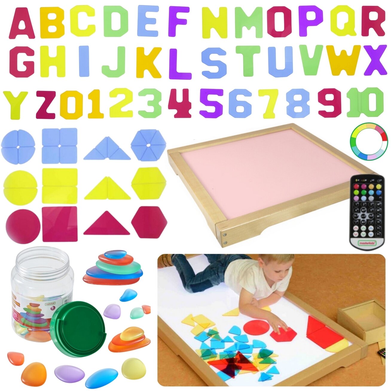 MASTERKIDZ LED šviesos panelis Spalvų keitimas pulteliu + priedų rinkinys 5