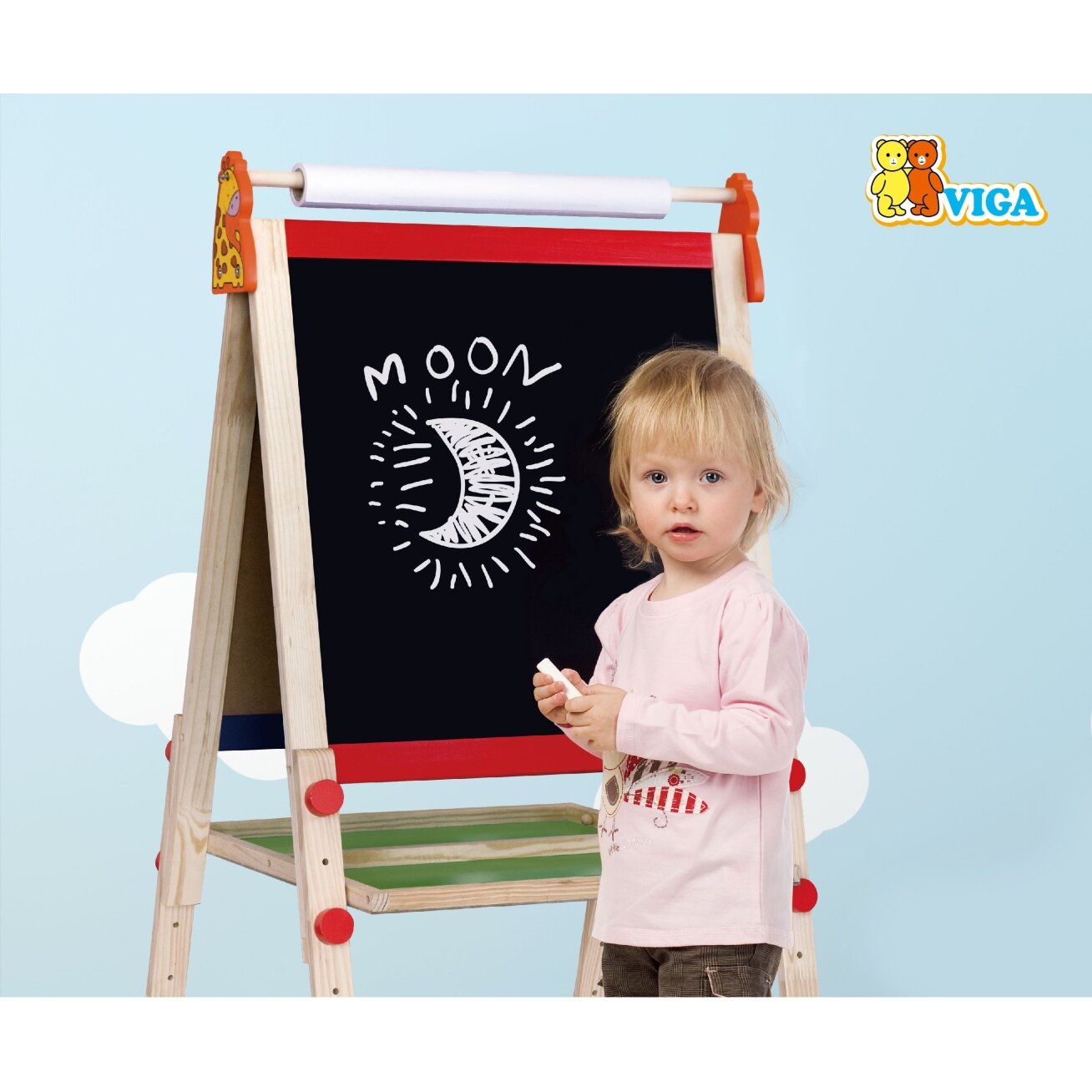 VIGA didelė dvipusė magnetinė piešimo lenta 3
