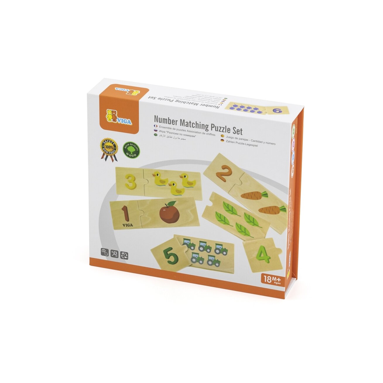 VIGA medinių dėlionių rinkinys „Suderink skaičius“ Montessori 5 VIGA medinių dėlionių rinkinys „Suderink skaičius“ Montessori 5
