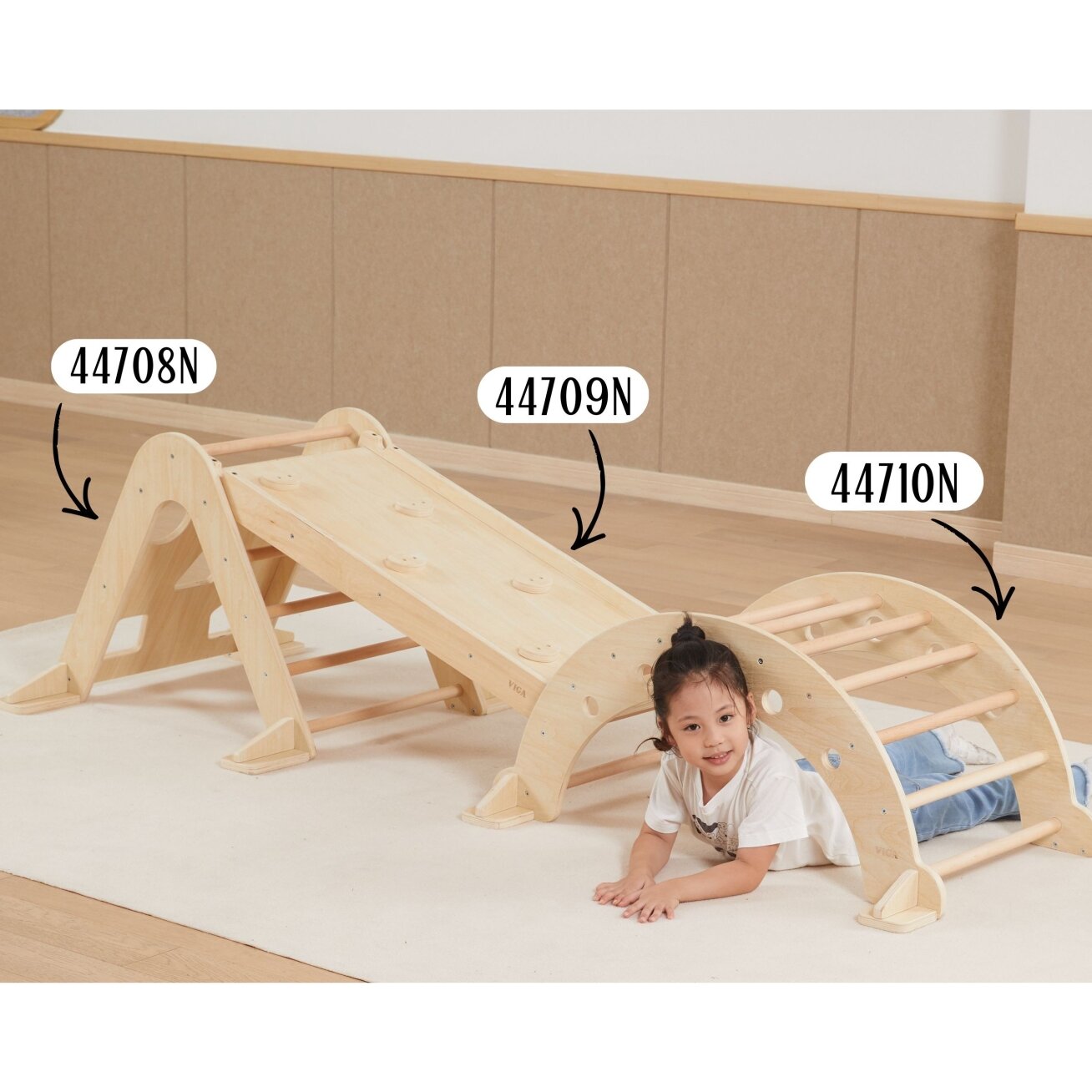 VIGA medinės Pikler kopėtėlės – laipiojimo trikampis Montessori 4