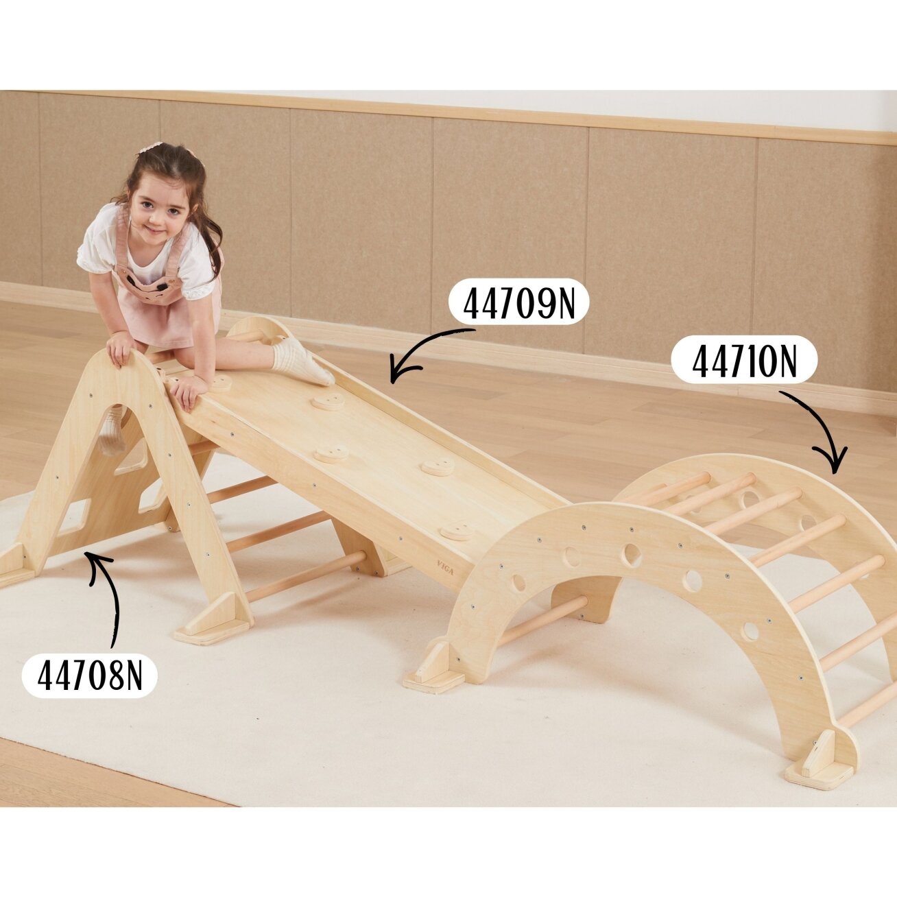 VIGA medinės Pikler kopėtėlės – laipiojimo trikampis Montessori 9